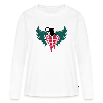 heart_grenade Herz Handgranate - Frauen Premium Bio Langarmshirt - Weiß - Vorne - Julia (174cm)