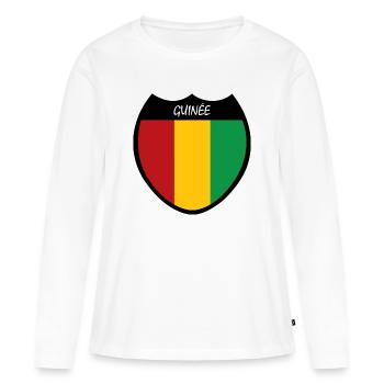 Guinée - T-shirt manches longues Premium bio Femme - blanc - Devant - Julia (174cm)