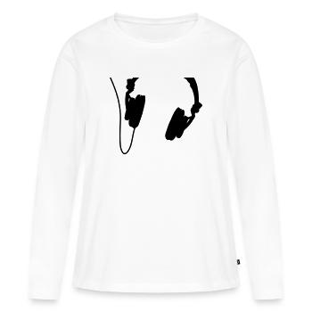 ecouteurs - T-shirt manches longues Premium bio Femme - blanc - Devant - Julia (174cm)