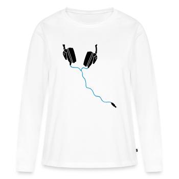 headphones headphones DJ - Women's Premium Organic Long Sleeve Shirt - white - Front - Julia (174cm)