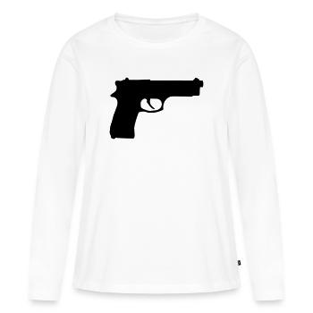 Gun - Women's Premium Organic Long Sleeve Shirt - white - Front - Julia (174cm)