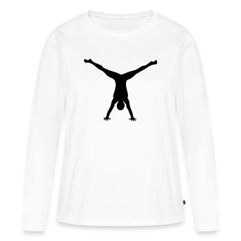 Gymnastic man - Women's Premium Organic Long Sleeve Shirt - white - Front - Julia (174cm)