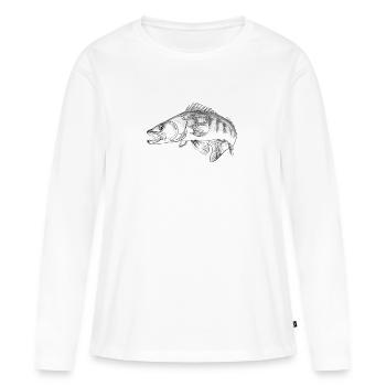 pike-perch - T-shirt manches longues Premium bio Femme - blanc - Devant - Julia (174cm)