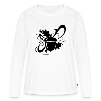 Un gland avec feuilles de chêne - T-shirt manches longues Premium bio Femme - blanc - Devant - Julia (174cm)