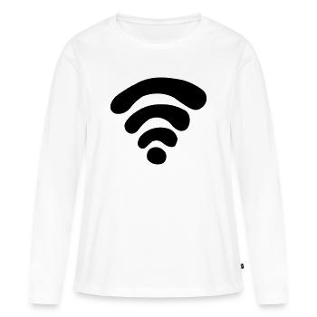 WiFi - T-shirt manches longues Premium bio Femme - blanc - Devant - Julia (174cm)