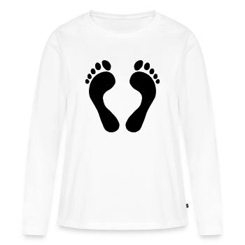 Fußabdruck - Frauen Premium Bio Langarmshirt - Weiß - Vorne - Julia (174cm)