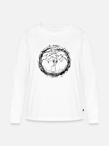 Der Wald - Frauen Premium Bio Langarmshirt - Weiß