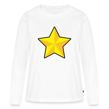 3D Stern | 3D Star | Dimension - Women's Premium Organic Long Sleeve Shirt - white - Front - Julia (174cm)
