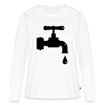 Un robinet qui goutte - T-shirt manches longues Premium bio Femme - blanc - Devant - Julia (174cm)
