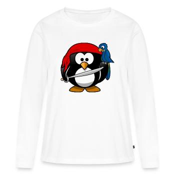 pirates Pirate Penguin - T-shirt manches longues Premium bio Femme - blanc - Devant - Julia (174cm)