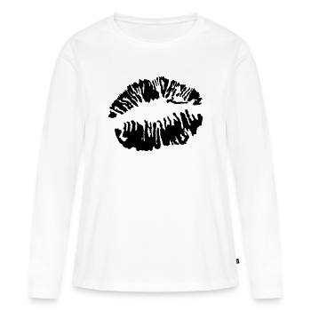 Bouche Rosebud - T-shirt manches longues Premium bio Femme - blanc - Devant - Julia (174cm)