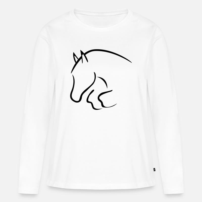 Springpferd - Frauen Premium Bio Langarmshirt - Weiß