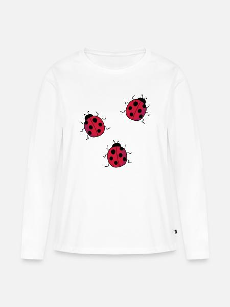 Marienkäfer - Frauen Premium Bio Langarmshirt - Weiß