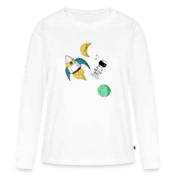 univers - T-shirt manches longues Premium bio Femme - blanc - Devant - Julia (174cm)