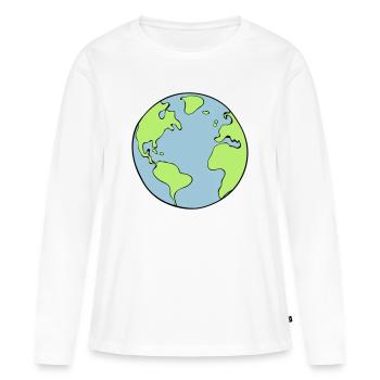 terre - T-shirt manches longues Premium bio Femme - blanc - Devant - Julia (174cm)