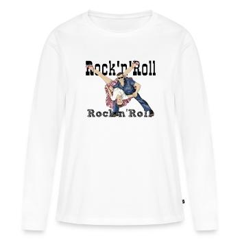 Rock and Roll - T-shirt manches longues Premium bio Femme - blanc - Devant - Julia (174cm)