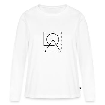 peace, paix, mouvement pacifiste - T-shirt manches longues Premium bio Femme - blanc - Devant - Julia (174cm)