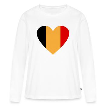 Belgique - T-shirt manches longues Premium bio Femme - blanc - Devant - Julia (174cm)