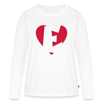 Cœur E - J'aime E - T-shirt manches longues Premium bio Femme - blanc - Devant - Julia (174cm)