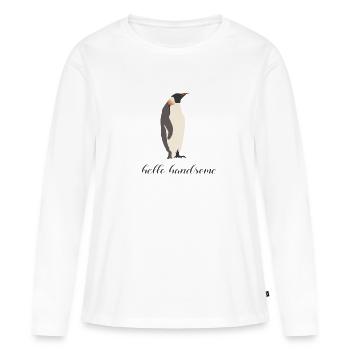 hello handsome - T-shirt manches longues Premium bio Femme - blanc - Devant - Julia (174cm)