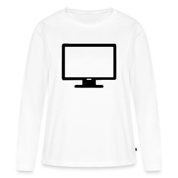 Computer Bildschirm - Frauen Premium Bio Langarmshirt - Weiß - Vorne - Julia (174cm)