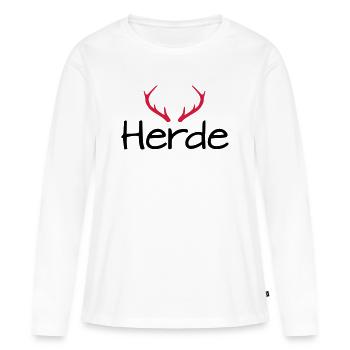 Herde Geweih Hirschgeweih - Frauen Premium Bio Langarmshirt - Weiß - Vorne - Julia (174cm)