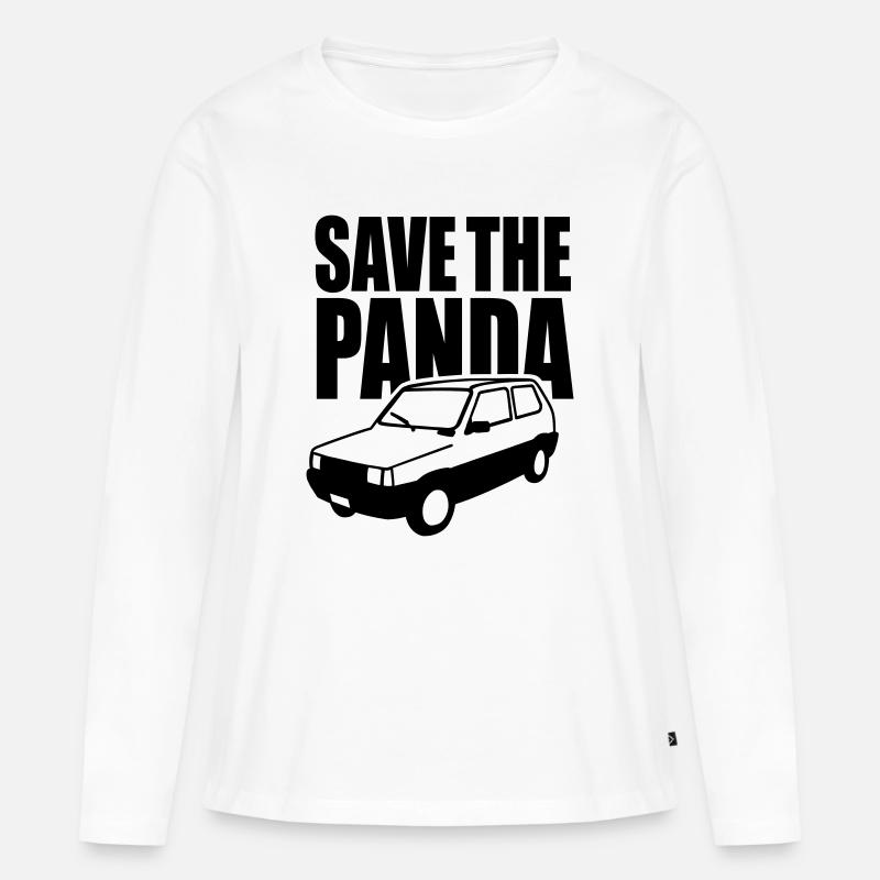 Save the panda - Frauen Premium Bio Langarmshirt - Weiß