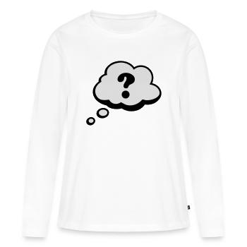Bulle Comiques point d'interrogation - T-shirt manches longues Premium bio Femme - blanc - Devant - Julia (174cm)