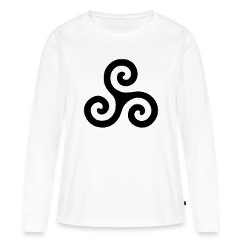 Triskele - T-shirt manches longues Premium bio Femme - blanc - Devant - Julia (174cm)