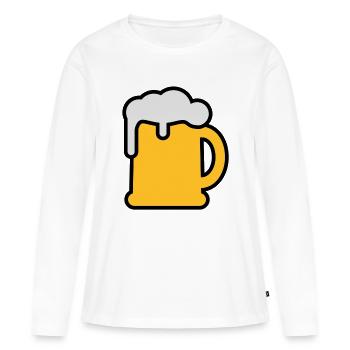 Bierkrung | Beer Mug - T-shirt manches longues Premium bio Femme - blanc - Devant - Julia (174cm)