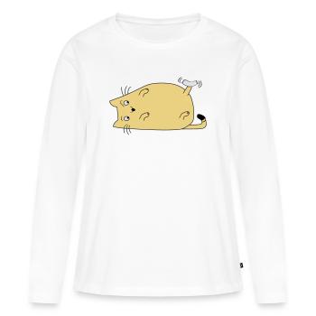 Chat avec du ruban adhésif - T-shirt manches longues Premium bio Femme - blanc - Devant - Julia (174cm)