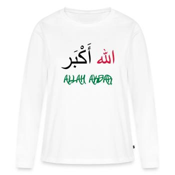 Allah Akbar - T-shirt manches longues Premium bio Femme - blanc - Devant - Julia (174cm)
