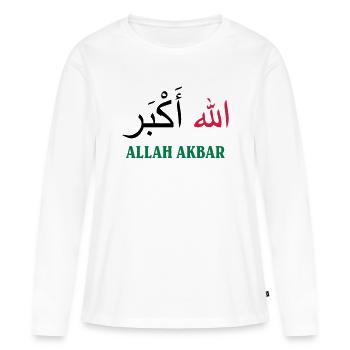 Allah Akbar - T-shirt manches longues Premium bio Femme - blanc - Devant - Julia (174cm)