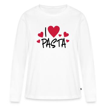 Pasta - Frauen Premium Bio Langarmshirt - Weiß - Vorne - Julia (174cm)