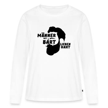 Männer mit Bart Mann Liebe Geschenk Spruch - Frauen Premium Bio Langarmshirt - Weiß - Vorne - Julia (174cm)