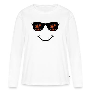 Lunettes de soleil - T-shirt manches longues Premium bio Femme - blanc - Devant - Julia (174cm)