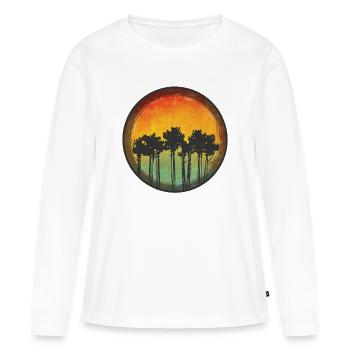 Pins sur une dune - T-shirt manches longues Premium bio Femme - blanc - Devant - Julia (174cm)