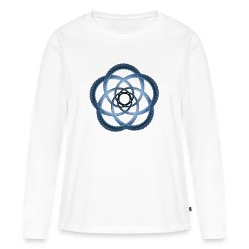 Atom - Cellular one - Frauen Premium Bio Langarmshirt - Weiß - Vorne - Julia (174cm)