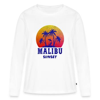 Malibu Sunset / Kalifornien / Geschenk / Retro - Frauen Premium Bio Langarmshirt - Weiß - Vorne - Julia (174cm)