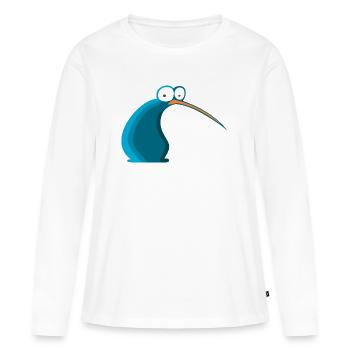 Oiseau Cartoon de Nouvelle-Zélande Kiwi - T-shirt manches longues Premium bio Femme - blanc - Devant - Julia (174cm)