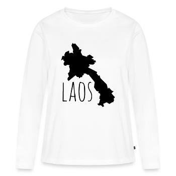 Laos - Frauen Premium Bio Langarmshirt - Weiß - Vorne - Julia (174cm)