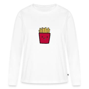 français - T-shirt manches longues Premium bio Femme - blanc - Devant - Julia (174cm)
