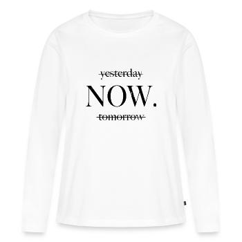 Motivation de style - T-shirt manches longues Premium bio Femme - blanc - Devant - Julia (174cm)