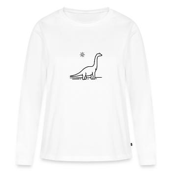 dinosaure - T-shirt manches longues Premium bio Femme - blanc - Devant - Julia (174cm)