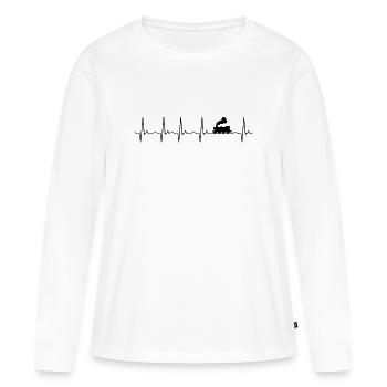 Zug - Frauen Premium Bio Langarmshirt - Weiß - Vorne - Julia (174cm)