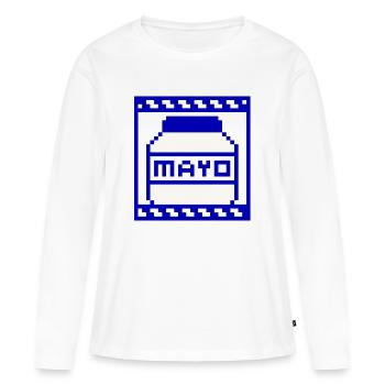 Mayo - T-shirt manches longues Premium bio Femme - blanc - Devant - Julia (174cm)