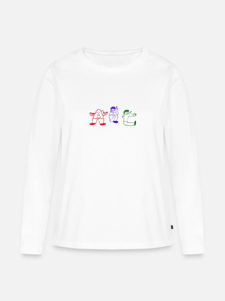 Mein ABC - Frauen Premium Bio Langarmshirt - Weiß
