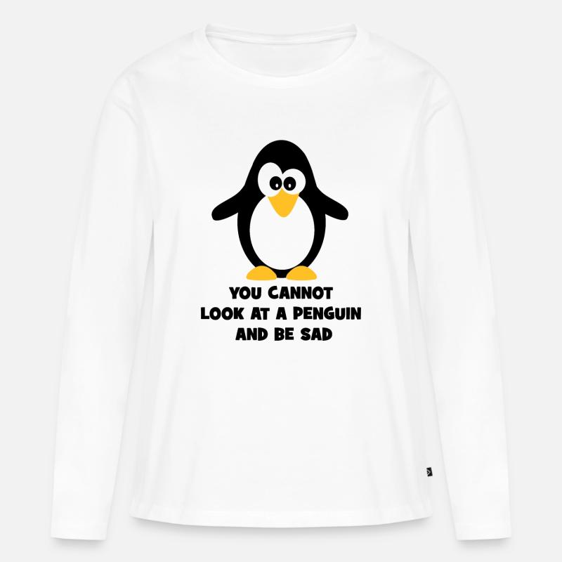 Pinguin - Frauen Premium Bio Langarmshirt - Weiß