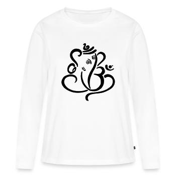 Ganesha - Frauen Premium Bio Langarmshirt - Weiß - Vorne - Julia (174cm)