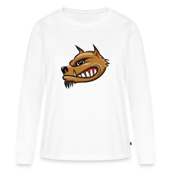 Airbrush de dessin animé Hyena - T-shirt manches longues Premium bio Femme - blanc - Devant - Julia (174cm)